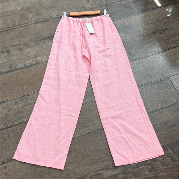 NWT Mango Soft Pink Linen Trousers SIZE M - Picture 9 of 11